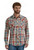 Wrangler Mens Retro Premium Modern Fit Red and Blue Plaid Long Sleeve Shirt