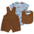 Carhartt Infant Boys Carhartt Brown Short Sleeve Bodysuit, French Terry Shortall and Bib Set