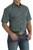 Cinch Men's Classic Green Geo Print Short Sleeve Button Up Shirt
