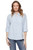 Threadgrit Womens Light Blue Cora Raw Edge Long Sleeve Shirt