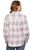 Threadgrit Womens Pink Blue and White Michelle Woven Dobby Plaid Long Sleeve Shirt
