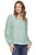 Threadgrit Womens Sage Gabriella Embroidered Long Sleeve Blouse