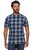 Threadgrit Mens Blue Morgan Vintage Washed Short Sleeve Shirt