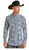 Panhandle Men's Blue and White Aztec Stripe Snap Knit Long Sleeve Shirt