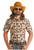 Rock & Roll Denim Men's Natural Orange/Black Desert Vacation Print Short Sleeve Snap Shirt