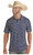 Rock & Roll Denim Men's Blue Tattoo Conversational Snap Knit Short Sleeve Polo Shirt