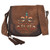 Justin Women's Brown Burnished Saddle Bag with Multicolored Inlay