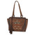 Justin Women's Brown Burnished Satchel w/Multicolored Inlay
