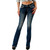 Grace In LA Women's Dark Wash Sequin Pocket Mid Rise Bootcut Stretch Denim Jeans