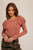 Hem & Thread Womens Rose Dust Ruffle Shoulder Long Sleeve Shirt