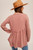 Hem & Thread Womens Washed Mauve Waffle Top Long Sleeve Shirt