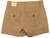 One 5 One Women's Khaki Double Button Shorts with Square Pockets & Paisley Waist Design