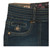 One 5 One Women's Dark Stonewash Double Button Shorts with Square Pockets & Paisley Waist Design