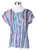 Keren Hart Womens Multi Color Short Sleeve Stripe Shirt