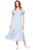 Threadgrit Womens Blue and White Dolores Smocked Maxi Dress