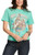 Rock & Roll Denim Women's Colorful Turquoise Wild West Rodeo Graphic Short Sleeve T-Shirt