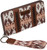 Wrangler Womens Aztec Southwestern Pattern Wristlet Coffee Brown Wallet