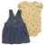 Carhartt Infant Girls Two-Piece Short Sleeve Printed Bodysuit & Denim Jumper Set Denim Medium Wash