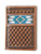 Ariat Men's Brown Diamond & Sunburst Embossing w/Embroidered Southwest Inlay Trifold Wallet