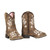 Twister Toddler Girls Brown w/White Lily Style Embroidered Floral Square Toe Boots