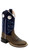 Jama Boys Brown Bull hide w/Midnight Shaft Broad Square Toe Western Boots