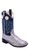 Jama Girls Youth Purple Sparkle w/Navy Medallion Shaft Leatherette Broad Square Toe Western Boots