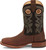 Justin Men's Big News Brown w/Black Cowhide Frontier Western Square Toe Boots