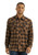 Wrangler Mens Brow Plaid Retro Flannel Long Sleeve Shirt