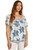 Savanna Jane Women's Solid Ivory with All Over Floral Embroidery Print Short Sleeve Shirt