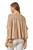 Savanna Jane Women's Solid Mocha Tunic Half Sleeve Shirt with Crocheted Square Pattern Front