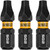 DEWALT FLEXTORQ Square #2 Bits 3Pk, Robertson 1/4 x 1in for Impa