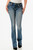 Grace in LA Ladies Indian Embellished Mid Rise Medium Wash Denim Bootcut Jeans