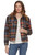 Threadgrit Ladies Brown Multi Bridget Sherpa-Lined Bomber Jacket