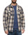 Threadgrit Men's Cream, Navy & Brown Plaid Samson Sherpa-Lined Shirt Jacket