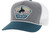 Hooey Men's Teal, Grey & White Cavvy with Multicolor Punchy Patch Snapback Hat OS