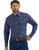 Wrangler Mens Indigo Plaid Wrinkle Resist Western Long Sleeve Shirt
