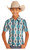 Rock & Roll Cowboy Boys' White & Light Blue Aztec Print Short Sleeve Polo Shirt