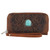 CatchFly Women's Floral Tooled with Turquoise Stone Large Wallet