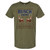 Brew City Men's Olive Green Busch Light Boxed In Buck Hunting Graphic Short Sleeve T-Shirt