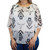 Cowgirl Hardware Ladies White Aztec Skull All Over Print Half Bubble Sleeve Shirt