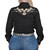 Cowgirl Hardware Ladies Vintage Black Floral Embroidered Long Sleeve Solid Western Snap Shirt