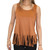 Cowgirl Hardware Ladies Solid Mocha Suede Fringed Hem Tank Top