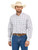Wrangler George Strait Mens Brown and White Plaid One Pocket Long Sleeve Shirt