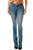 Grace In LA Coral Aztec Embellished Pocket Light Wash Denim Bootcut Jeans