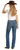 Rock & Roll Denim Ladies Mid Rise Boot Stitch Dark Wash Denim Bootcut Jeans