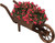 Livingscape Wood Wheelbarrow Planter 47" L x 12.6" W x 7.5" H 11.0 LBS