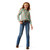 Ariat Girls Blue & Coral Plaid Print Eden Long Sleeve Snap Up Shirt