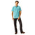 Ariat Men's Light Blue Southwest Print Retro Western Short Sleeve Snap Polo Shirt
