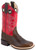 Old West Boys Red and Brown Goodyear Welted Square Toe Boots