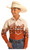 Panhandle Boy's Tan & Burnt Orange Aztec Border Long Sleeve Snap Shirt